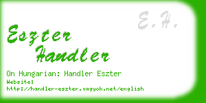 eszter handler business card